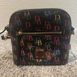 Dooney And Bourke Rainbow Monogram Domed Crossbody Bag Long Strap